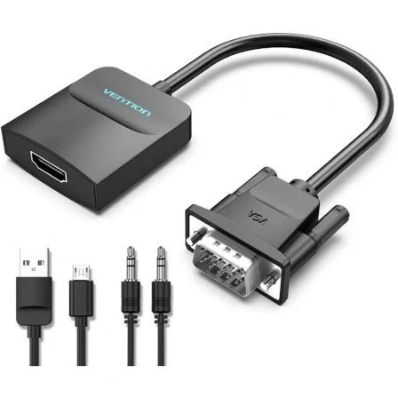 Vention Cable Adaptador Conversor VGA Macho a HDMI Hembra 15 cm Negro